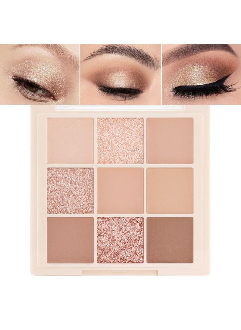 9Colors Nude Eyeshadow Palette Makeup,Matte & Shimmer Natural Neutral Creamy Eye Shadow Powder,Highly Pigmented Naturing-Wearing,Long Lasting Waterproof Blendable - pzsku/ZBA8BF457CEDD9395C65CZ/45/_/1716281770/9aa7a32e-7dee-46e8-8f0b-c518aac73797