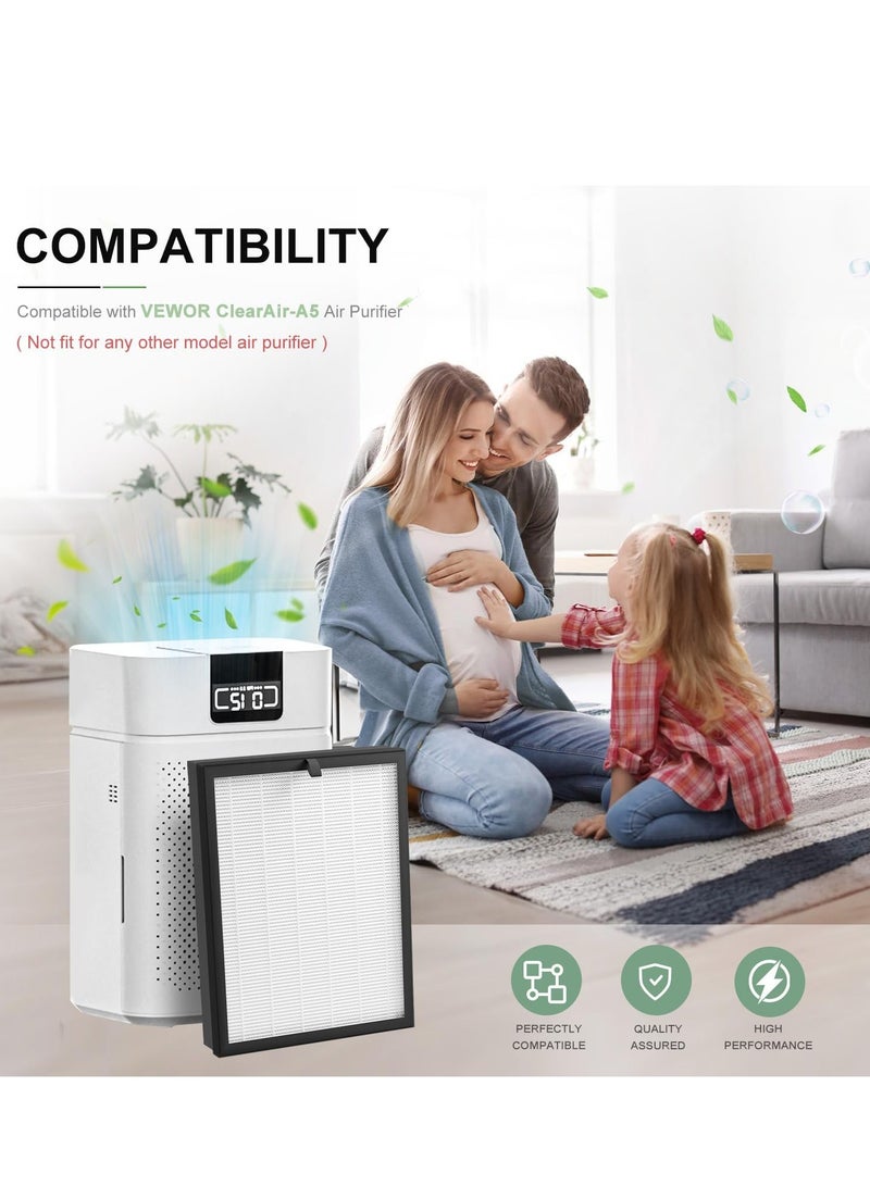 Y&D Air Purifier Cartridge Filter Replacement Filter Activated Carbon Clean Air Dust Removal HEPA-Grade Odor Elimination Morento Compatible Fit for Morento YIOU M1/HY4866 Model 2-Piece Set GCC Homes Essential  - Image 3