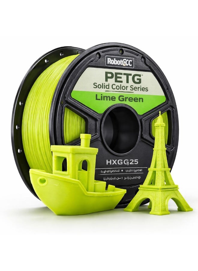 robotgcc PETG Lime Green 3D Printing Material 1.75mm 1KG Bright Neon Fresh Color High Strength Durable Smooth Extrusion Low Warping Strong Layer Adhesion Chemical Resistance Easy Print for FDM 3D Printer Prototyping Engineering Models Creative Design - Image 1