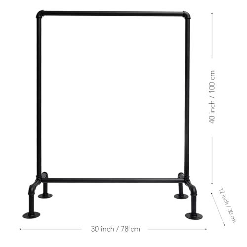 DOFURNILIM Kids Pipes Dress up Clothing Rack, Kids Clothes Rack, Child Garment Rack, Hanging Clothes Rod Storage Shelf Organizers Shelves Shelving, Black Metal - Image 4