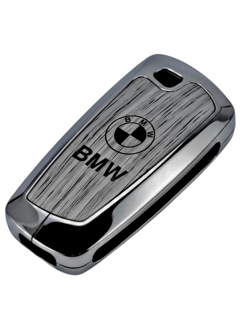 بي إم دبليو حافظة مفتاح فوب من ذا فيجن ، ملحقات بي ام دبليو غطاء معدني لسلسلة مفاتيح بي ام دبليو 1 2 3 4 5 6 7 سلسلة X1 X2 X3 X5 X6 M5/6 GT3/5، رمادي داكن 2، مقاس S - Image 1