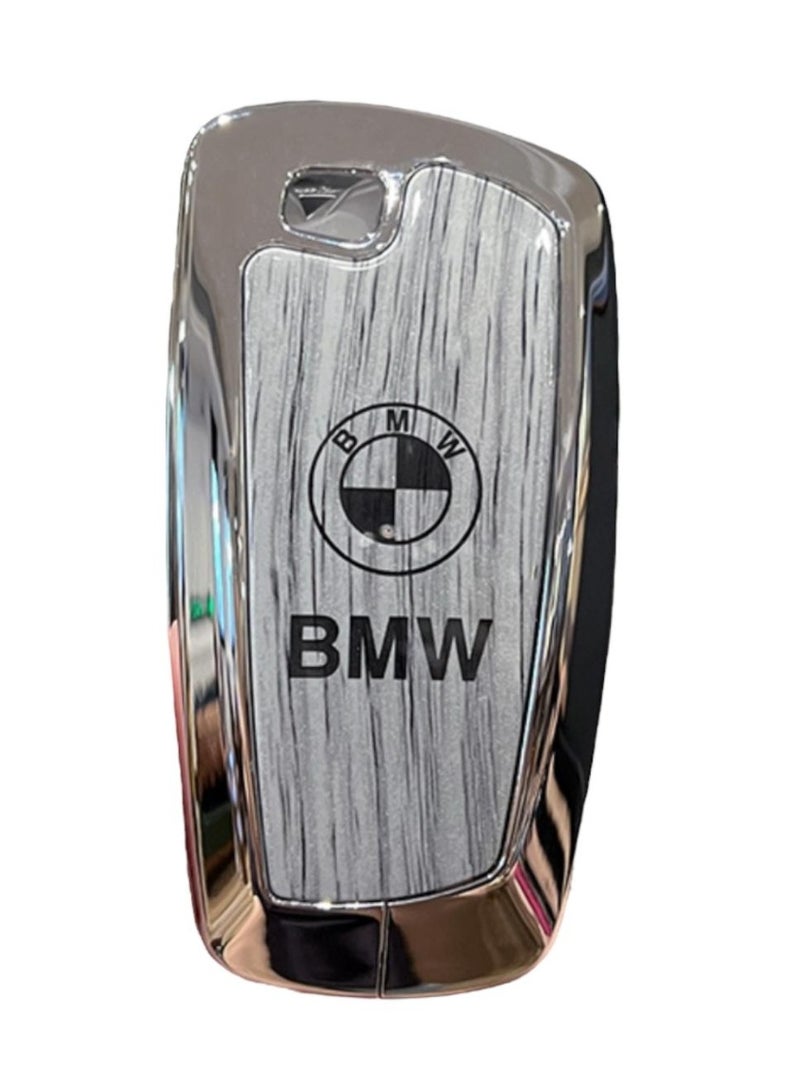 بي إم دبليو حافظة مفتاح فوب من ذا فيجن ، ملحقات بي ام دبليو غطاء معدني لسلسلة مفاتيح بي ام دبليو 1 2 3 4 5 6 7 سلسلة X1 X2 X3 X5 X6 M5/6 GT3/5، رمادي داكن 2، مقاس S - Image 2