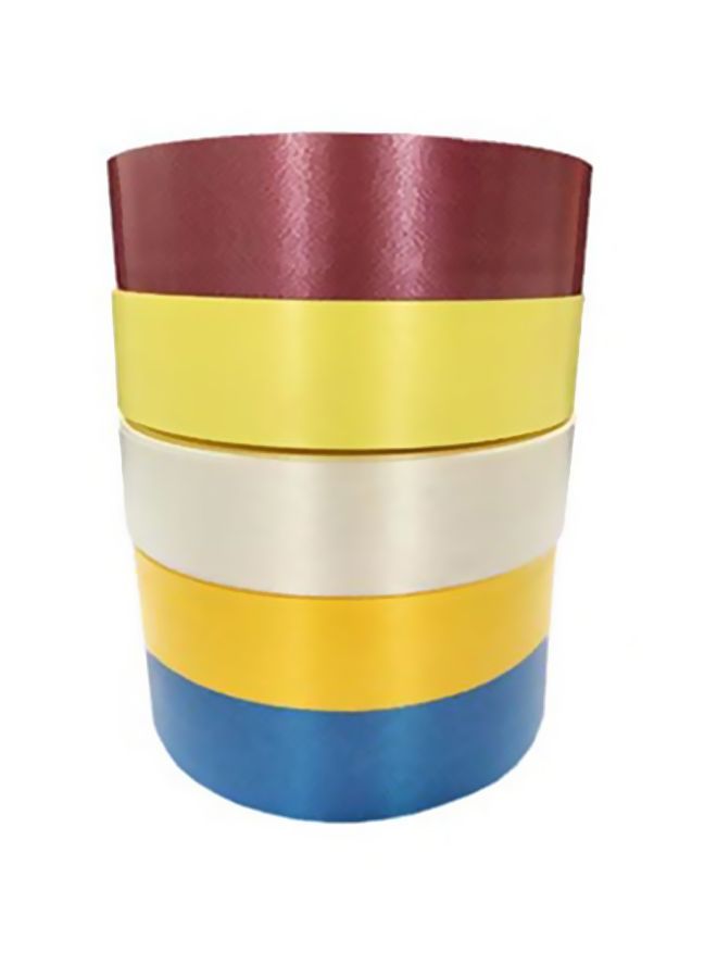 NIBEMINENT 5-Piece Imprime Plain Gift Wrapping Ribbon Set Multicolour