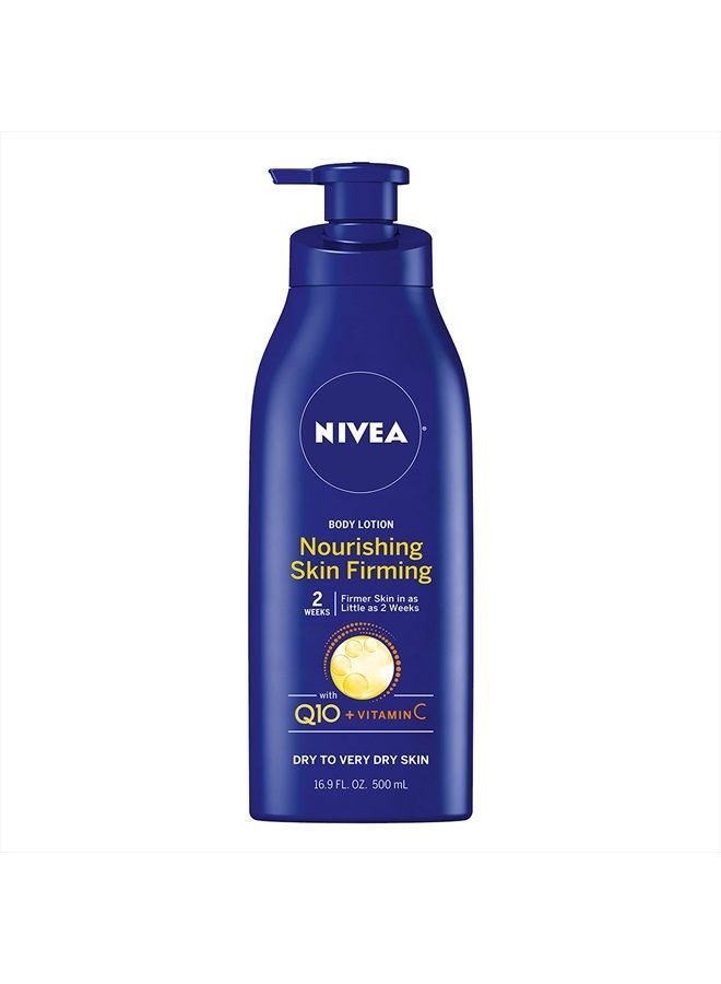 Nivea لوشن الجسم المغذي لشد البشرة مع Q10 وفيتامين C، زجاجة مضخة سعة 16.9 أونصة سائلة - Image 1