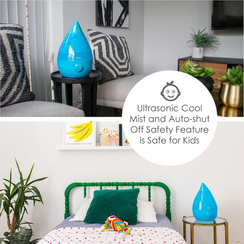 Crane Ultrasonic Cool Mist Humidifier for Bedroom, Baby Nursery, Kids Room, Plants, or Office, Large 1 Gallon Tank, Filter Optional, Aqua - Image 3
