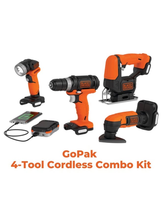 BLACK+DECKER Gopak 4-Tool Combo Kit - Bdck502C1 Orange/Black - Image 1