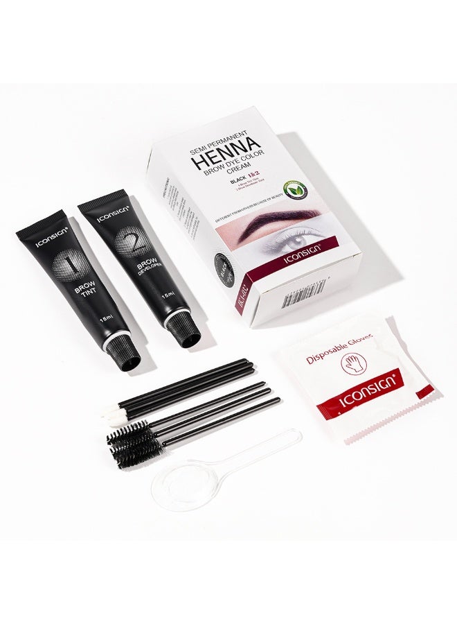 ICONSIGN Eyelash Eyebrow Tint Permanent Dye Kit Waterproof Lasting Fast Tint Henna Brow Enhancers Cream Gel Makeup Tool - Image 5