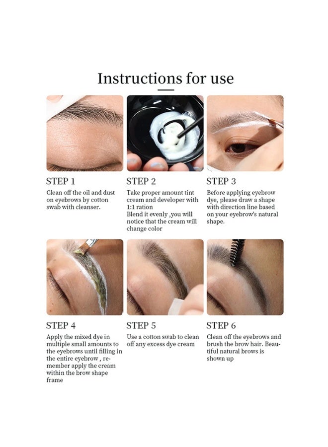 ICONSIGN Eyelash Eyebrow Tint Permanent Dye Kit Waterproof Lasting Fast Tint Henna Brow Enhancers Cream Gel Makeup Tool - Image 3