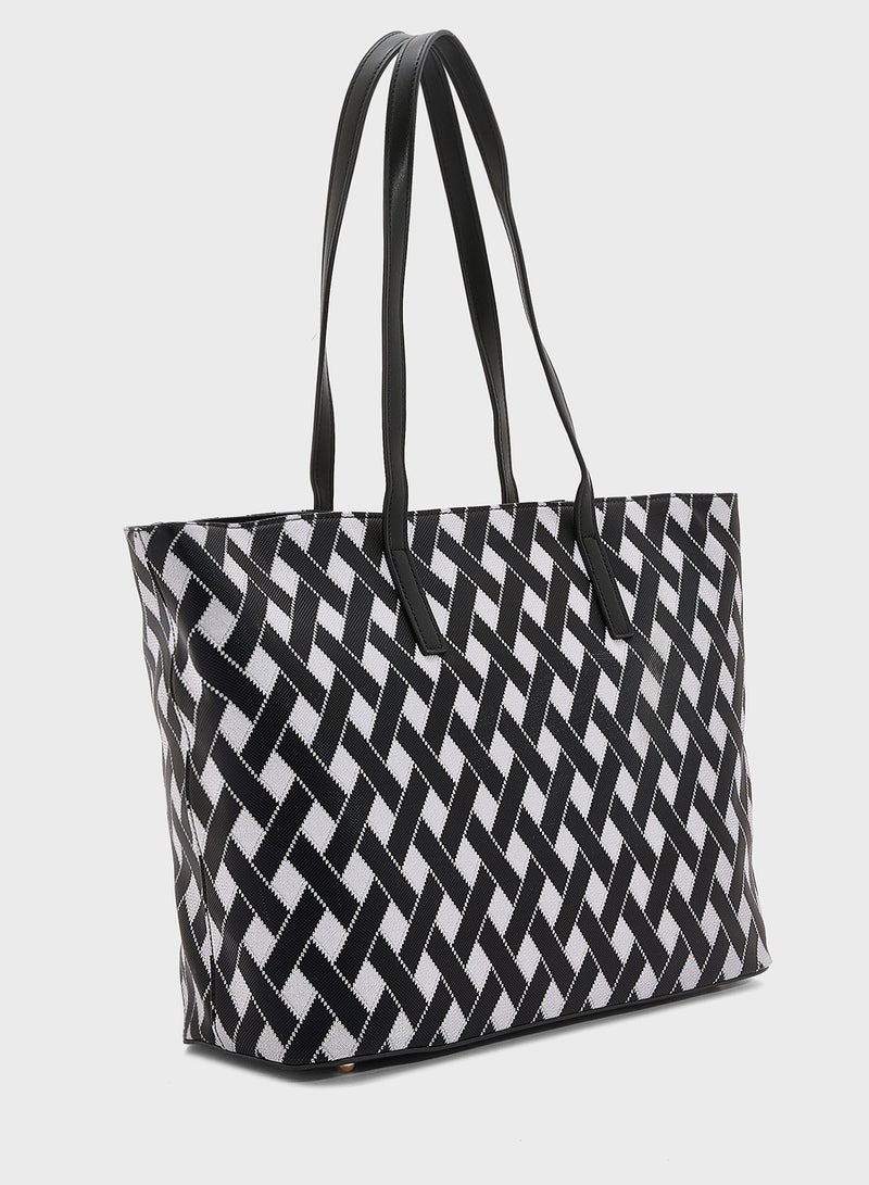 ELLA 3 In 1 Printed Large Tote Bag With Coin Pouch  - Image 4