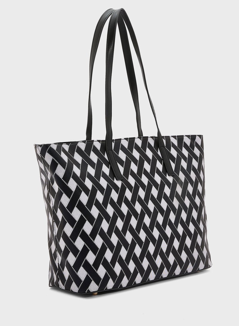 ELLA 3 In 1 Printed Large Tote Bag With Coin Pouch  - Image 3