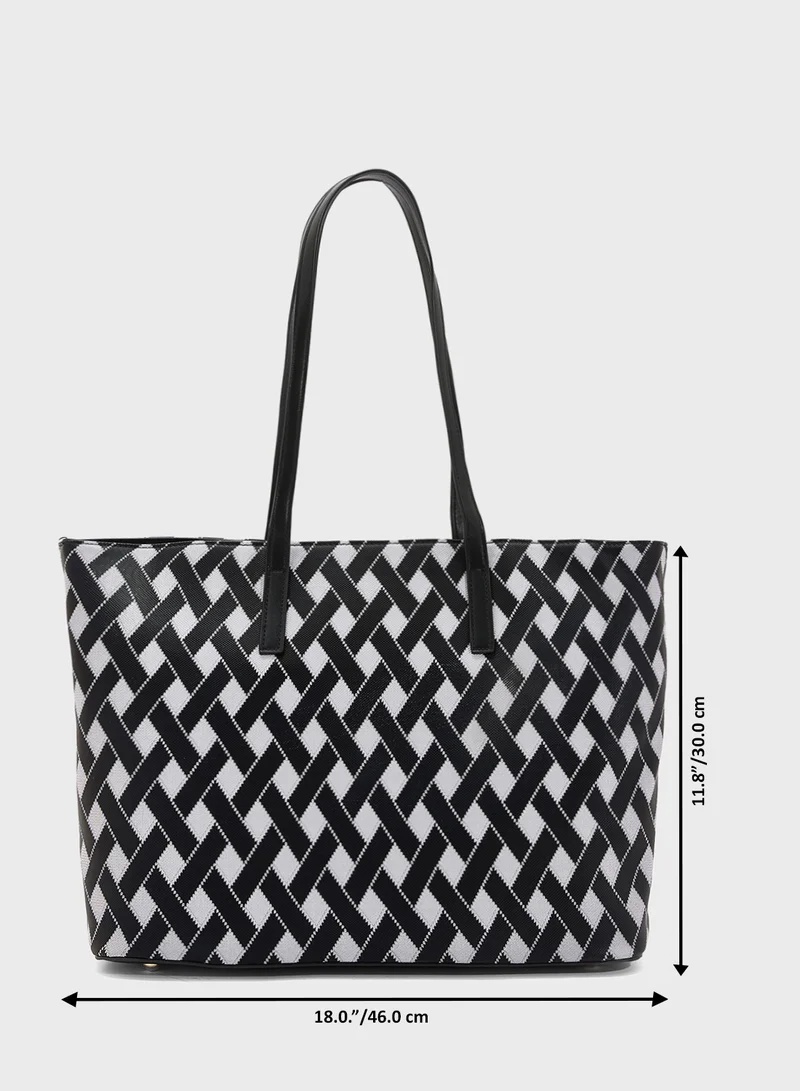 ELLA 3 In 1 Printed Large Tote Bag With Coin Pouch