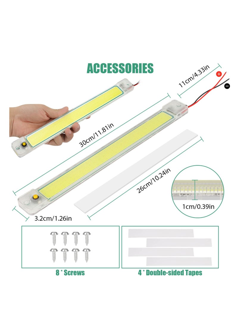 Excefore Car Interior LED Light Bar, Daytime Running COB Strip Lights, 10W DC Led Light Strip with ON/Off Switch for RV Camper Boat Van Enclosed Trailer Car Truck Lorry Cabinet - Image 4