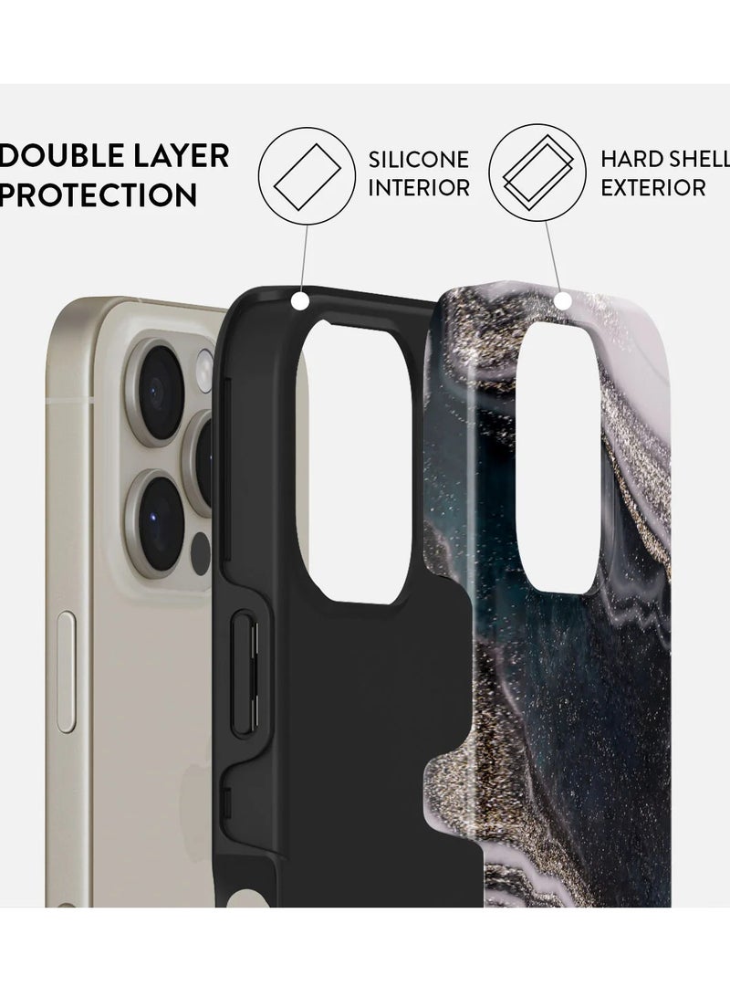 BURGA iPhone 16 pro Case, 2 Piece Hard Shell + TPU Silicone Interior, Shock Absorption, All Port Accessible, Raised Bezel For Screen & Camera Protection, Never Fading HQ Print,Magic Night - Image 2