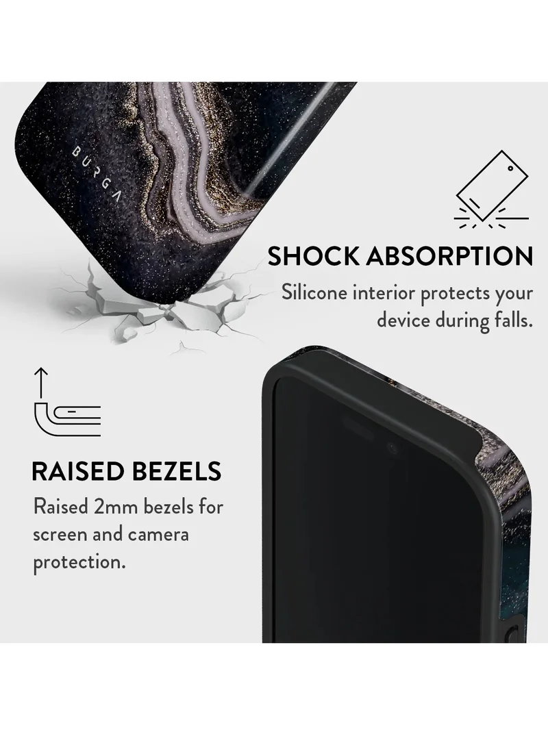 BURGA iPhone 16 pro Case, 2 Piece Hard Shell + TPU Silicone Interior, Shock Absorption, All Port Accessible, Raised Bezel For Screen & Camera Protection, Never Fading HQ Print,Magic Night