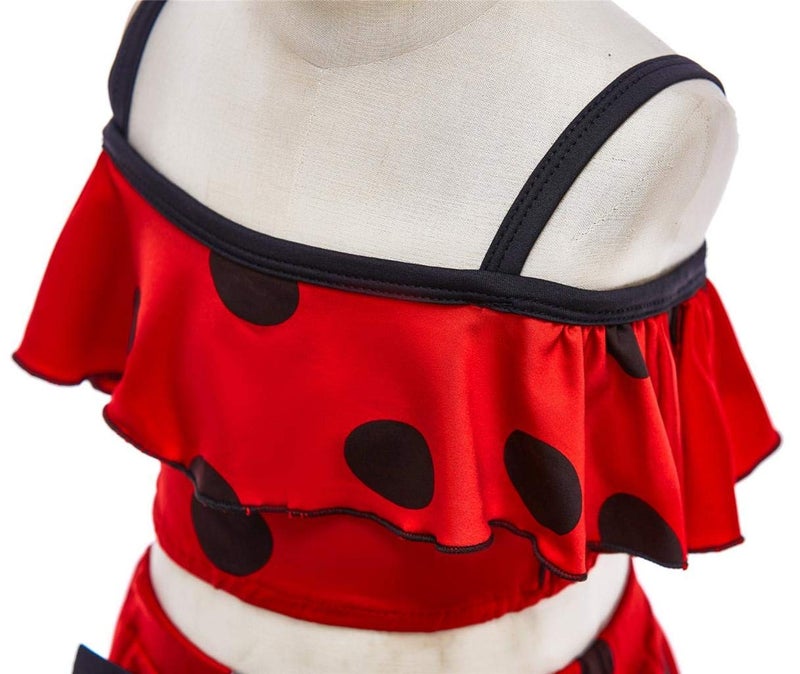 Lito Angels Toddler Girls Ladybug Polka Dots Swimsuit Bathing Suit Poolside Swimwear Tankini Two Piece Set Size 4T - Image 4