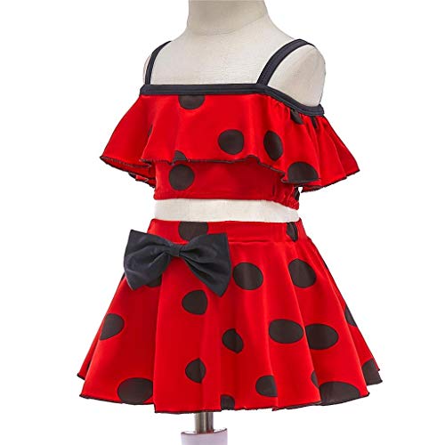 Lito Angels Toddler Girls Ladybug Polka Dots Swimsuit Bathing Suit Poolside Swimwear Tankini Two Piece Set Size 4T - Image 3