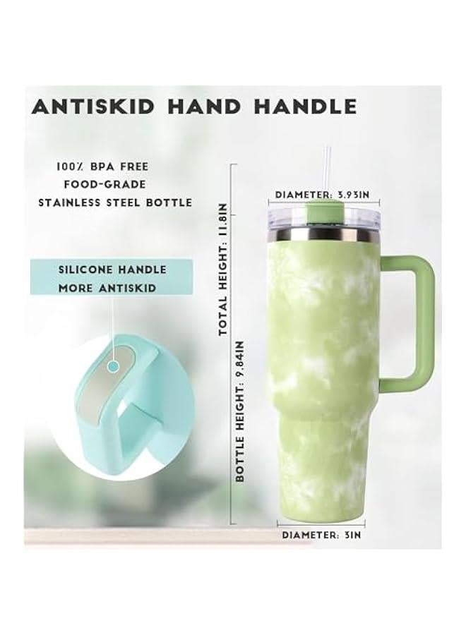 MIXDE Tumbler with Handle and Straw Stainless Steel Vacuum Insulated Tumbler Tea or Iced Coffee Mug for Hot or Cold Beverageswith Handle - Image 2