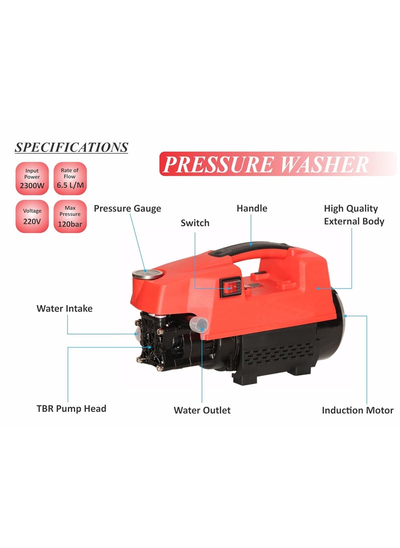 Digital Craft Digital Craft Car Washer 220v Electric Home Portable Brush The Car Water Grab High Power Strong Washing Machine 2300W High Pressure Clean MachineSnow Foam Lance Gun5Pc Nozzel Set  - Image 3