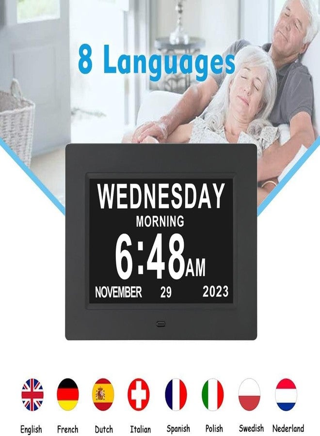 ybest 7 Inch Extra Large Day Date Time Digital Day Calendar Clock with Auto-Dimming 12 Alarm Reminders Dementia Clocks for Senior Elderly impaired Vision Memory Loss - Image 4