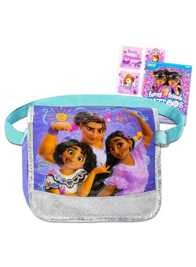 Disney Encanto Crossbody Bag for Girls Purse Bundle with Encanto Crossbody Bag for Girls Plus Stickers, Temporary Tattoos | Encanto Fanny Pack Kids - Image 1