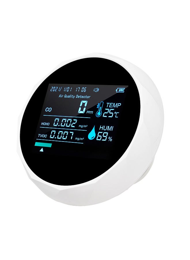 Generic 2CO16TB 6 In 1 Multifunctional Air Quality Monitor, Portable Formaldehyde Detector Professional Air Quality Tester for Indoor Spaces - Date Time, CO, TVOC, HCHO, Humidity & Temperature Analyzer  - Image 1