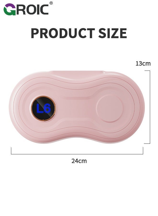 GROIC Slimming Belt, Abdominal Massager Portable Weight Loss Machine with 6 Massage Modes,Heating Pad for Period Cramps, Electric Waist Belt Device,Electric Fast Heating Belly Wrap Belt(Pink) - Image 4