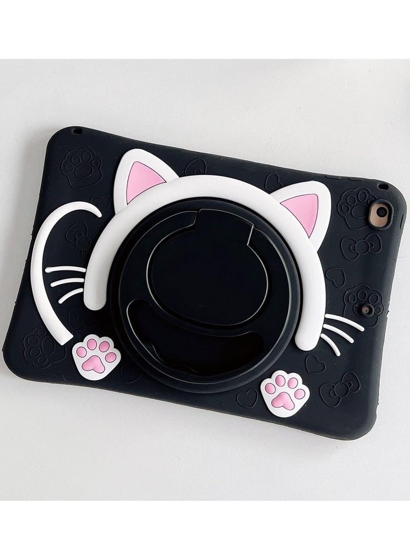 VKL Case for Honor Pad 8 12 Inch 2022 Cover, Cute Cat Kids Case with 360° Rotating Handle Kickstand Shockproof Rugged Heavy Duty Kids Friendly Tablet Cover, Black - Image 2