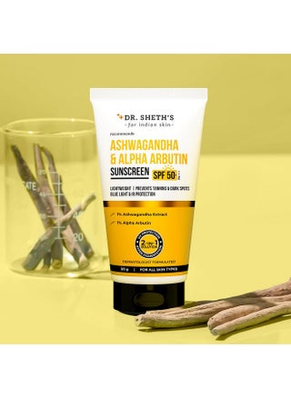 Ashwagandha & Alpha Arbutin Sunscreen Spf 50+ Pa++++ | 2 In 1 Solution For Hyper Pigmentation And Uv Protection | Anti Tan & Dark Spots | 50G For All Skin Type - pzsku/ZBA8C9AE79E170727979FZ/45/_/1733730213/bb75b8af-3060-4590-ae78-3100cd59c31e