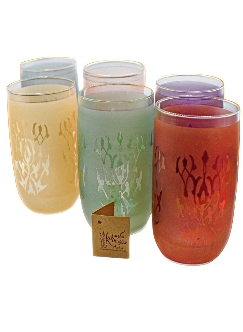 كودو آرتس أكواب زجاج للماء او العصائر مزخرفة - Image 1