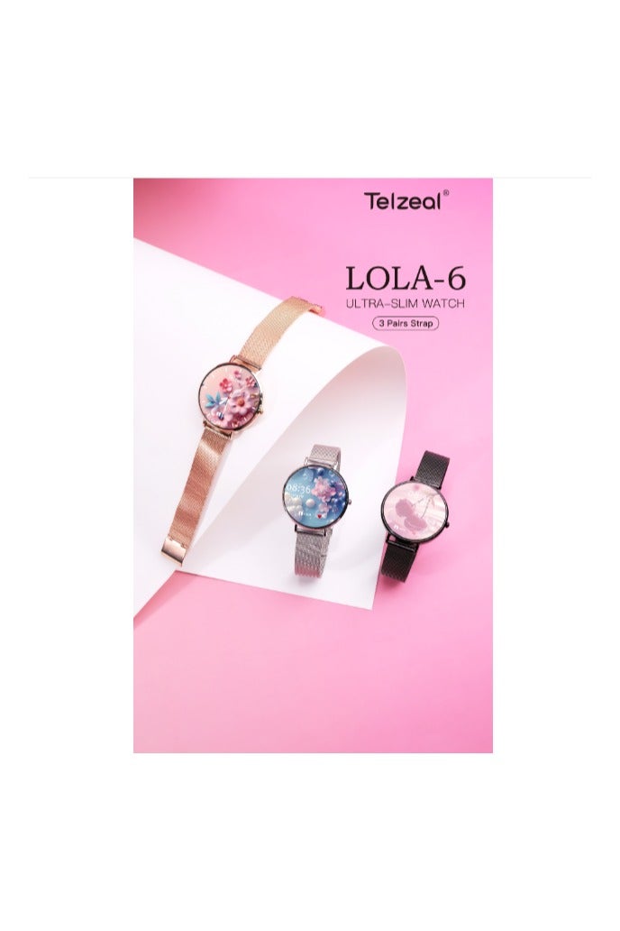 TELZEAL SMART WATCH LOLA-6 WITH 3 PAIR STRAPS - Image 2