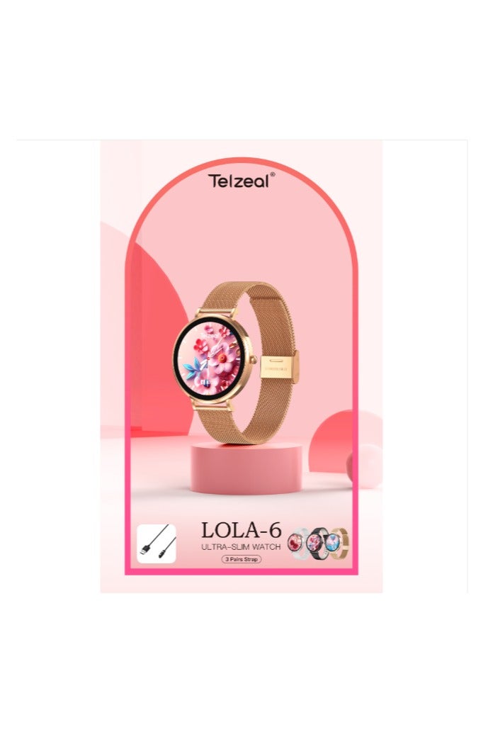 TELZEAL SMART WATCH LOLA-6 WITH 3 PAIR STRAPS - Image 3