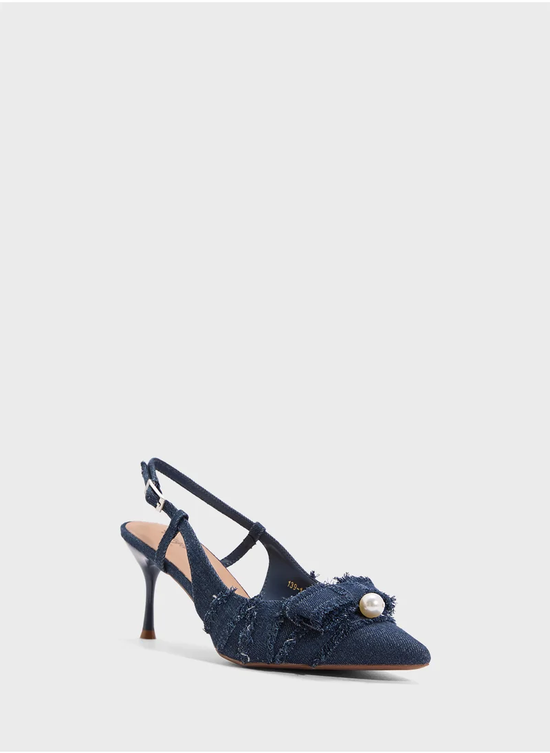 Ginger High Heel Sling Back Pump With Bow