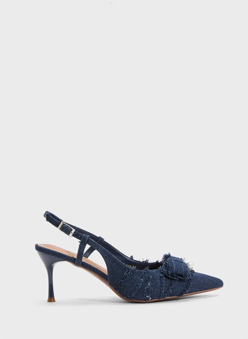 Ginger High Heel Sling Back Pump With Bow