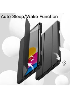 DUSALA Slim Stand Hard Back Shell Case for iPad 10th Generation 10.9 Inch (2022 Model) with Auto Wake/Sleep Function, Black – Lightweight, Durable, Shockproof, Scratch-Resistant Protection for Everyday Use  - Image 4