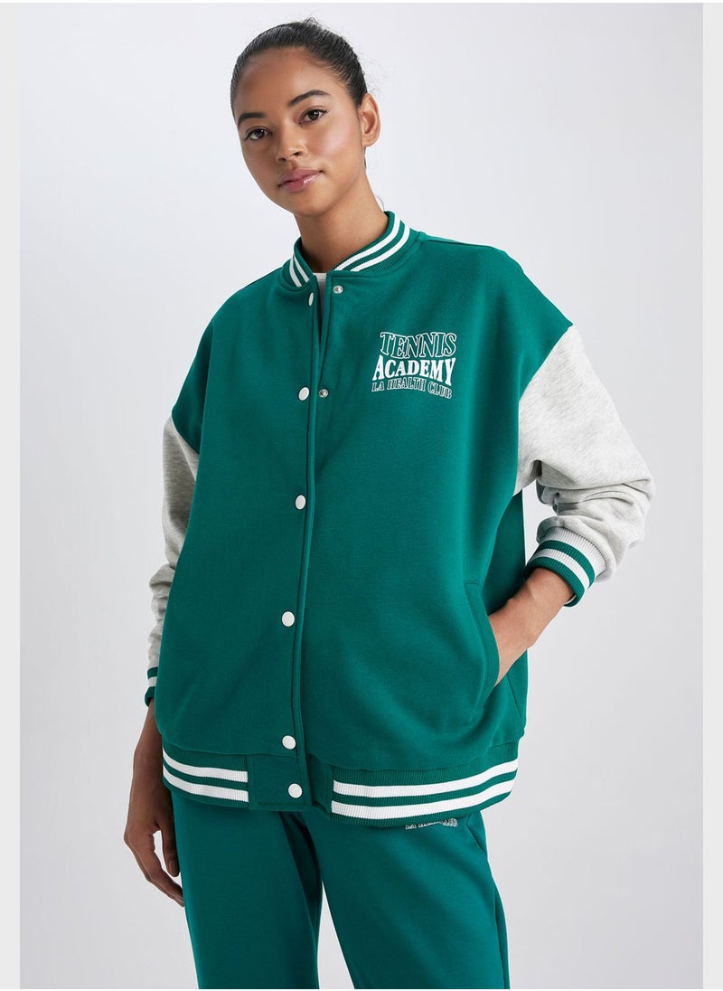 DeFacto Oversize Fit Sweat Bomber Cardigan  - Image 1