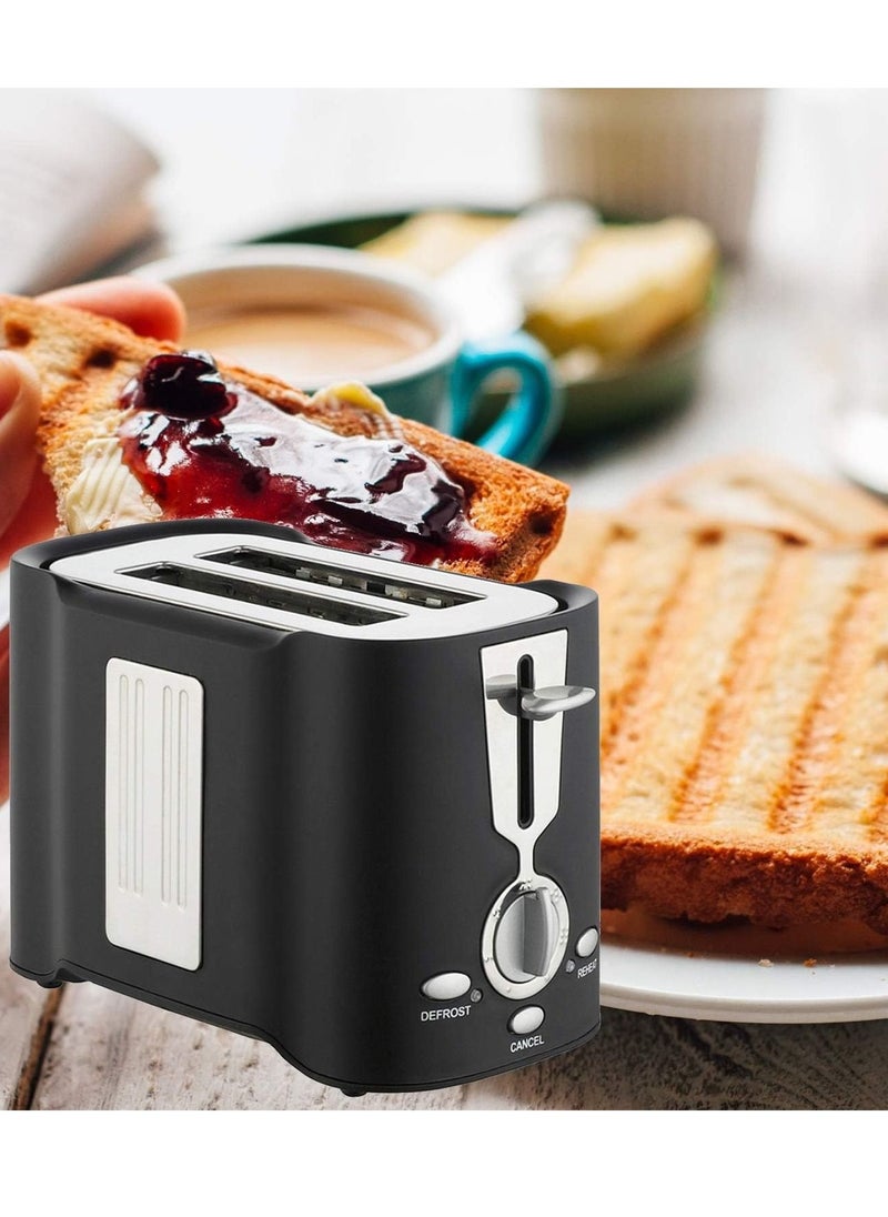 Generic 800W Minimalist Toaster,Modern Stylish Toaster,Compact Breakfast Machine, Auto-Shutoff, 2 Extra Wide Slots Mini Toaster,Black  - Image 1