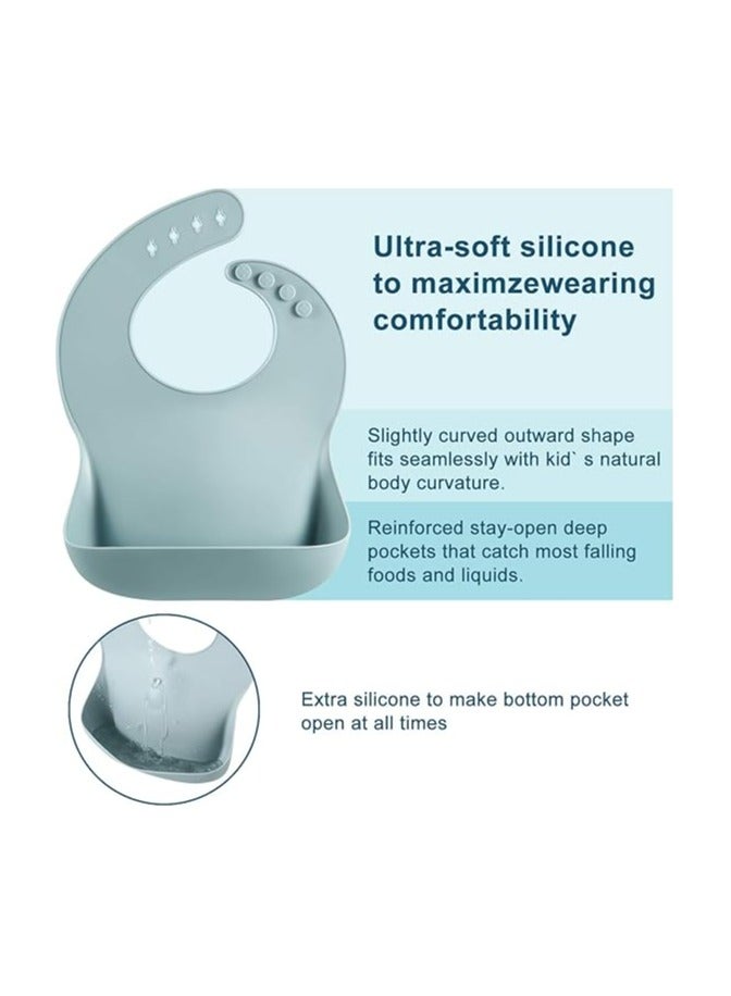 أوزيغالور مجموعة من 3 مرايل أطفال سليكونية ظريفة (بني/أزرق/أخضر) - Image 4