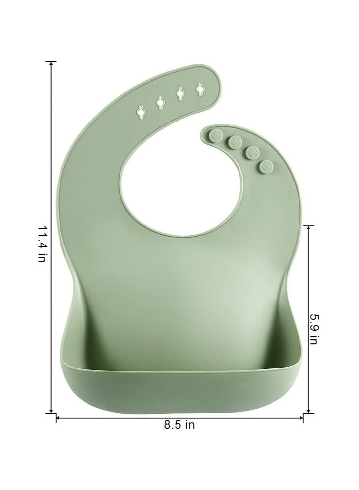 أوزيغالور مجموعة من 3 مرايل أطفال سليكونية ظريفة (بني/أزرق/أخضر) - Image 2