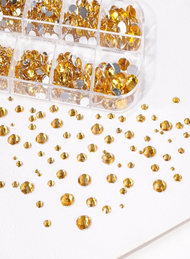 Canvalite 2784Pcs Gold Rhinestones Flatback Gems, Nail Rhinestones Nail Art Gems with Jewelry Glues, Pick Up Tweezers and Rhinestone Picker Dotting Pen, Nail Art Tools for Nails, Clothes, Face, Craft - Image 3