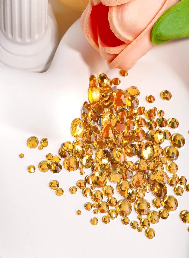 Canvalite 2784Pcs Gold Rhinestones Flatback Gems, Nail Rhinestones Nail Art Gems with Jewelry Glues, Pick Up Tweezers and Rhinestone Picker Dotting Pen, Nail Art Tools for Nails, Clothes, Face, Craft - Image 5