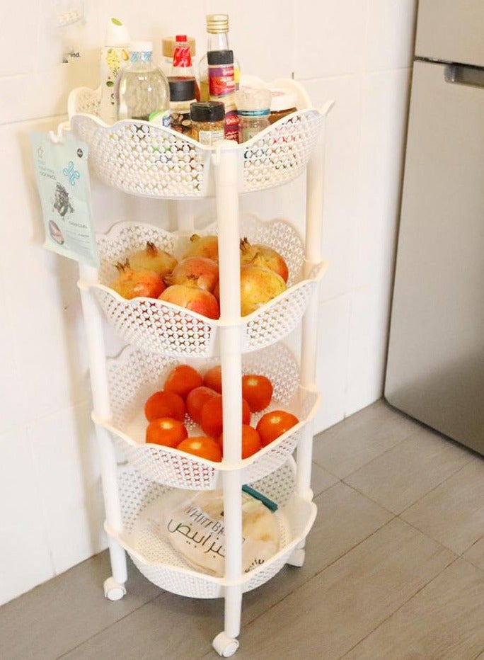 co arma 4 Tier Rose Shape Vegetable Rack with Shelves 66 cm - Image 2