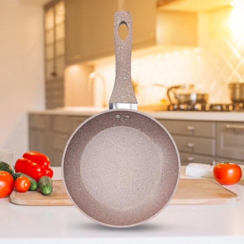 smart fry pan - 5 layer granite non-stick coating pan multiple hob compatibility heat-resistant handle with hanging loop ideal frying, cooking, sauteing and more - Image 2