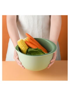 SYOSI Kitchen Colander Set Strain Rice Quinoa and Small Grains Soak Wash and Drain Vegetables and Fruit Olive and Sage 4 Quart Bowl  - Image 5