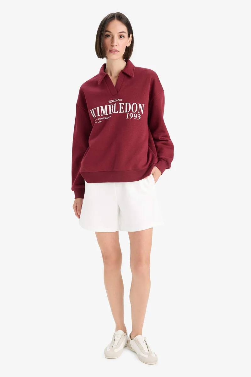ديفاكتو Relax Fit Printed Long Sleeve Sweatshirt