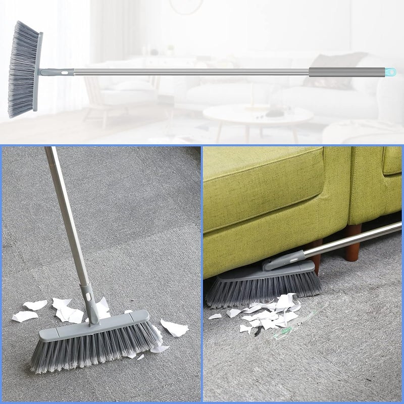BLURISM 7in1 Home Cleaning Supplies Kit with Mop Broom Ceiling pad Duster 7in1 Squeegee Tile Scrubber Scrub Brush Bonus Lint Remover Microfiber Mop with Extension Pole Stainless Steel - Image 4