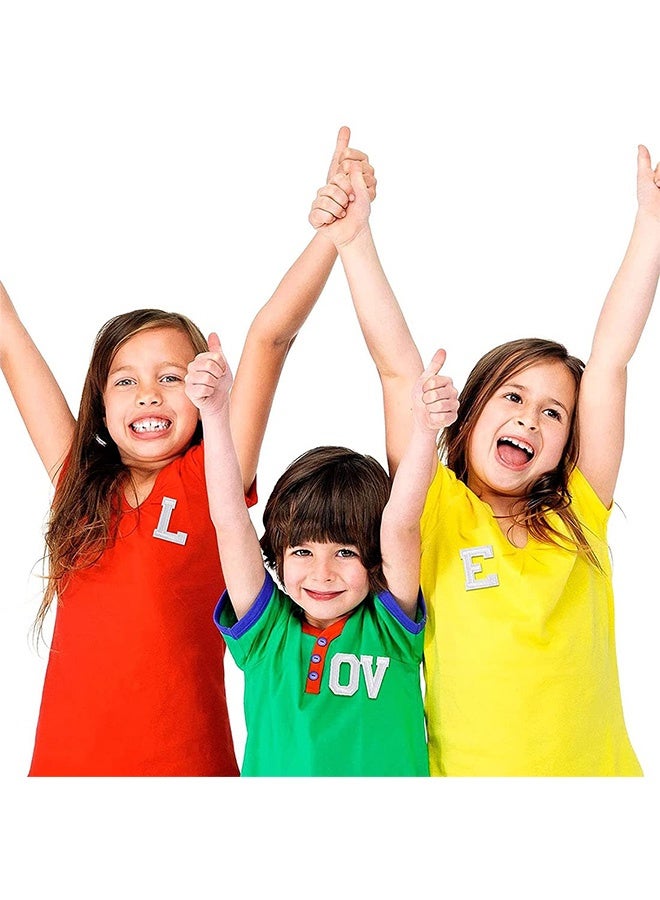 Peachjoy Alphabet Applique Patches,  52 Pieces Iron on Letter Patches Patch A-Z Letter Repair Patches, for Hats, Shirts, Shoes, Jeans, Bags (White) - Image 3