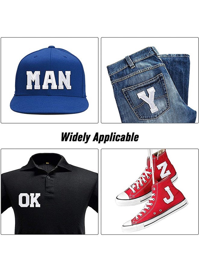 Peachjoy Alphabet Applique Patches,  52 Pieces Iron on Letter Patches Patch A-Z Letter Repair Patches, for Hats, Shirts, Shoes, Jeans, Bags (White) - Image 2