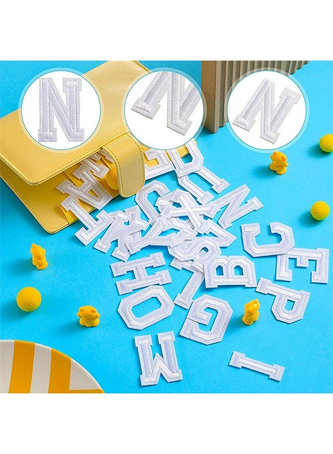 Peachjoy Alphabet Applique Patches,  52 Pieces Iron on Letter Patches Patch A-Z Letter Repair Patches, for Hats, Shirts, Shoes, Jeans, Bags (White) - Image 4
