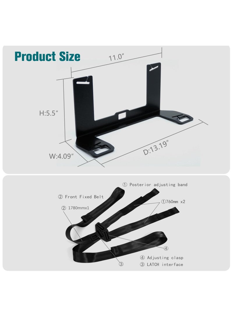 XiuWoo Universal Child Seat Anchor Kit Safe Cars Seat Mount Bracket, Extended Universal ISOFIX Latch Interface Bracket for Large SUVs, MPVs, Off-Road Vehicles with Thick Seats, 33.4*7.2*11.8cm  - Image 5