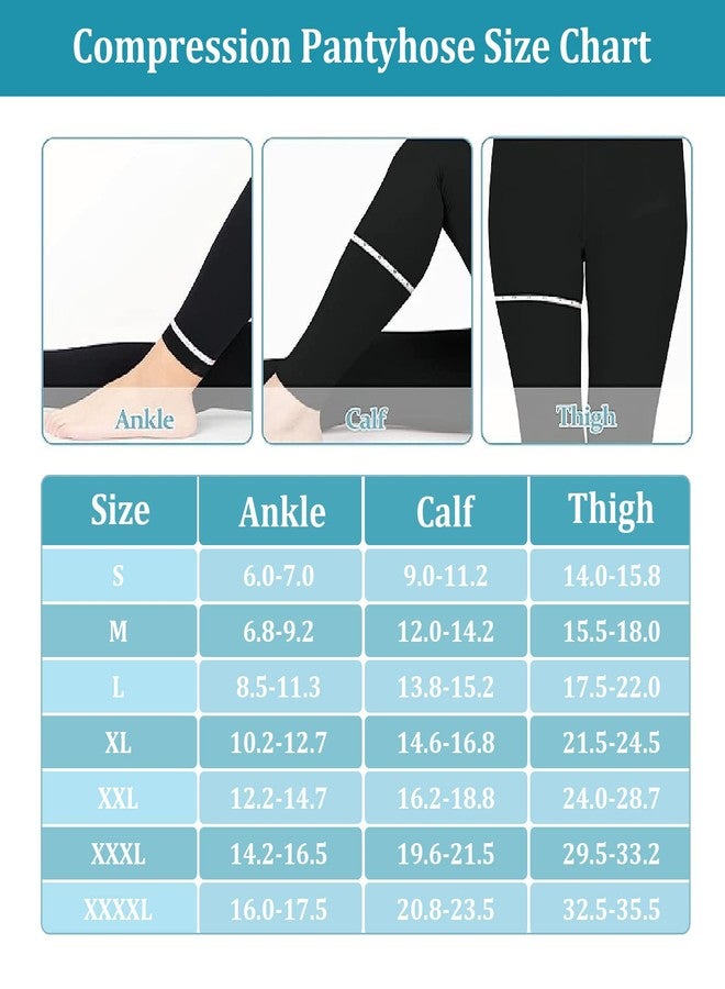 Blahhey S Compression Pantyhose for Women & Men, Footless Compression Stockings, 15-20 mmHg Support, Black. - Image 4
